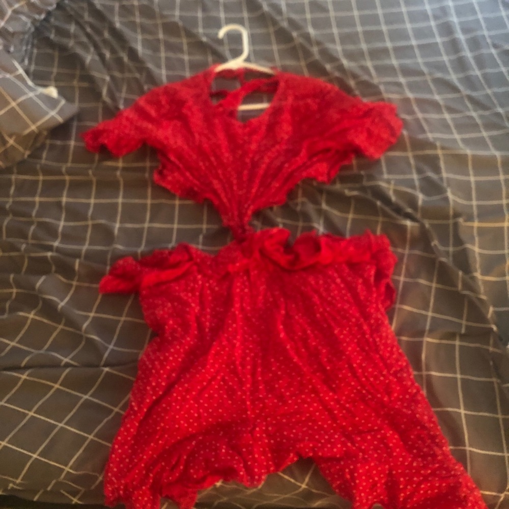 Red dress strawberry print